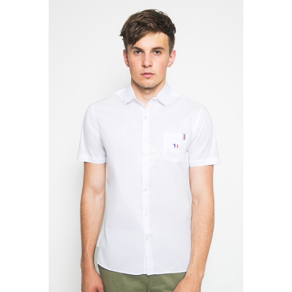 (Defect Sale Old Stuff) MON AKITA - Itsuki Men's  Shirt white - Kemeja Lengan Pendek Putih Pria