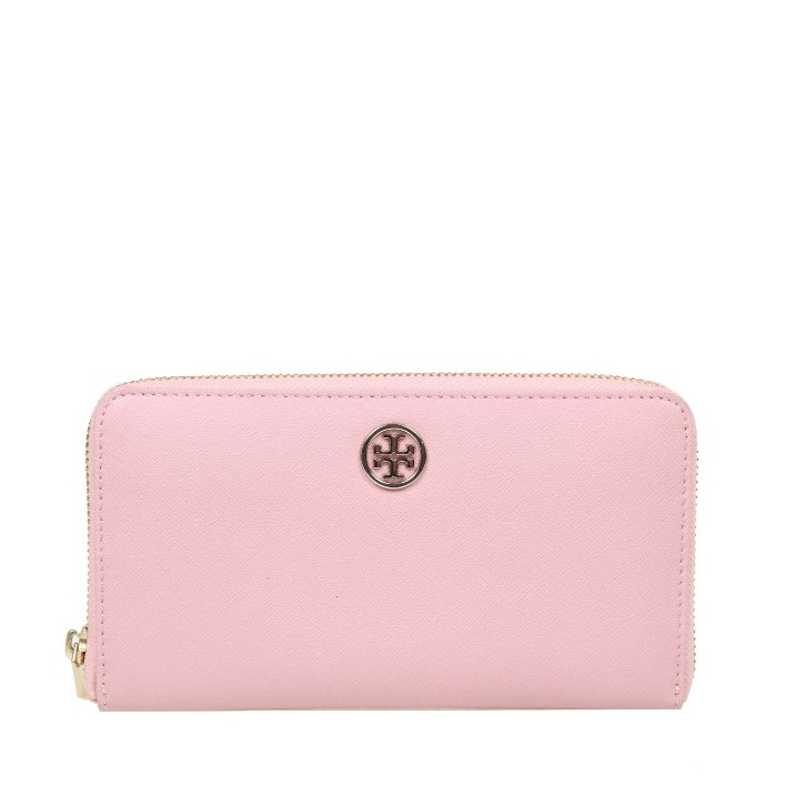 Tory Burch Long Wallet Robinson Zip Leather Continental - Pink