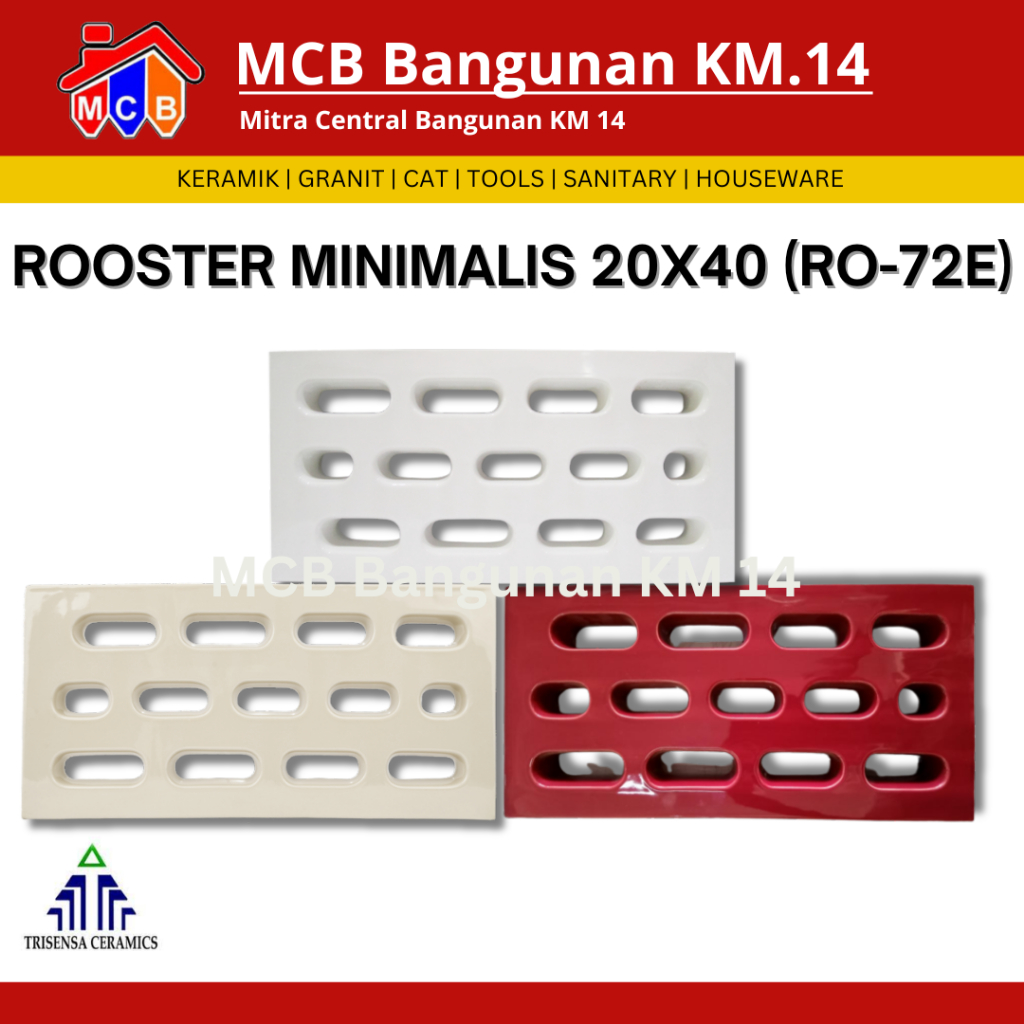 Roster Keramik Trisensa 20X40 Keramik RO 72E/ Lubang angin dinding