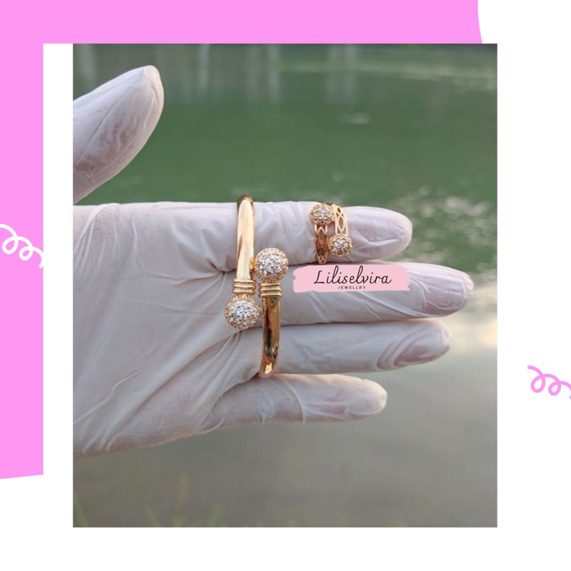 Gelang wanita galang xuping  motip bola bola free cincin