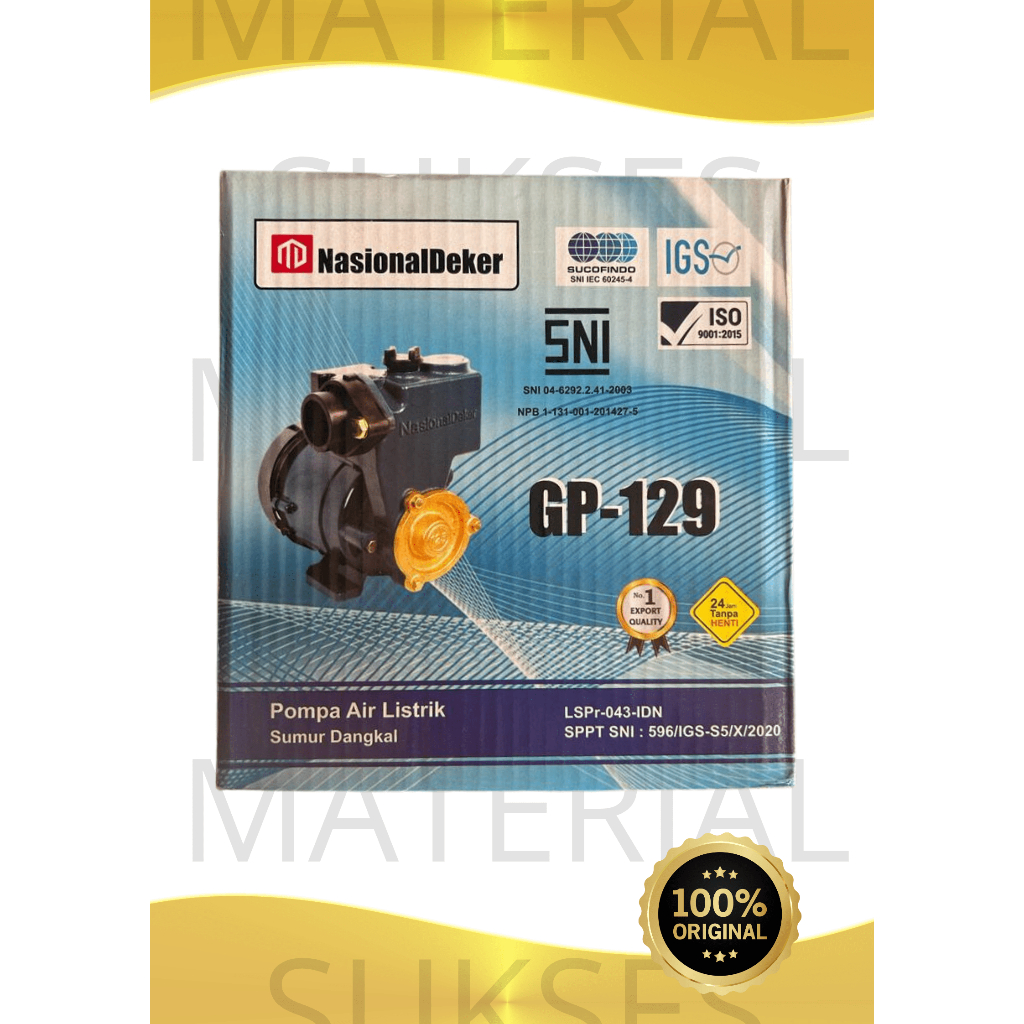 MESIN POMPA AIR JET PUMP POMPA AIR SUMUR NASIONAL DECKER GP-129