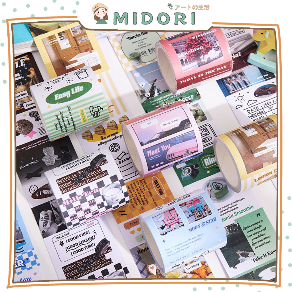 

[MIDORI] 1Rolls WASHI TAPE BEAUTIFUL STORY Series Retro Sticker Planner DIY Scrapbook Stiker Dekor Jurnal - A0052