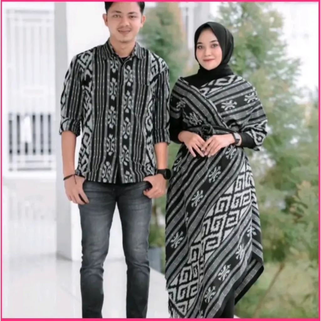 Dress Couple Tenun Hitam Toraja - Dress Kondangan Prewedding - Couple Tenun _ couple Keluarga - Sari