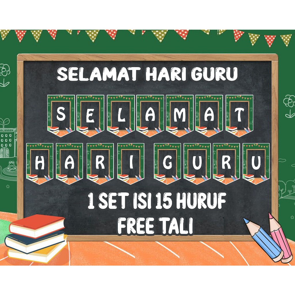 BANNER SELAMAT HARI GURU HIASAN BUNTING FLAG HARI GURU