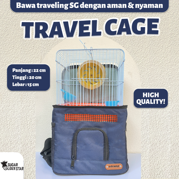 SUGAR GLIDER STAR Travel Cage Tas Hewan + Kandang Kecil Sugar Glider