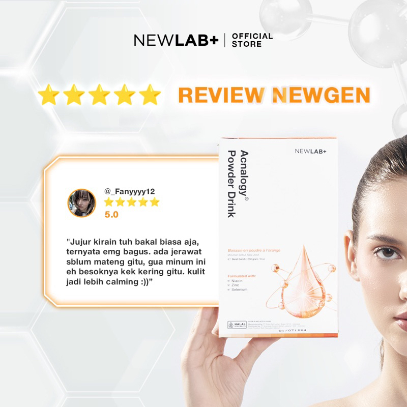 Newlab Acnalogy Powder drink MINI 125gr Mini Box Newlab+ New Lab minum jerawat minuman antioksidan kecantikan wajah drink HALAL 125 gr NEWLAB NEWLAB+ travel pack