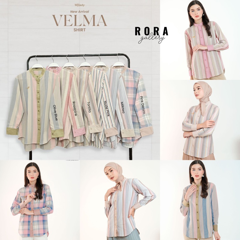 [NEW] Mylady VELMA SHIRT | BLOUSE KEMEJA WANITA LENGAN PANJANG KATUN TRISET MOTIF | MY LADY | Rora G