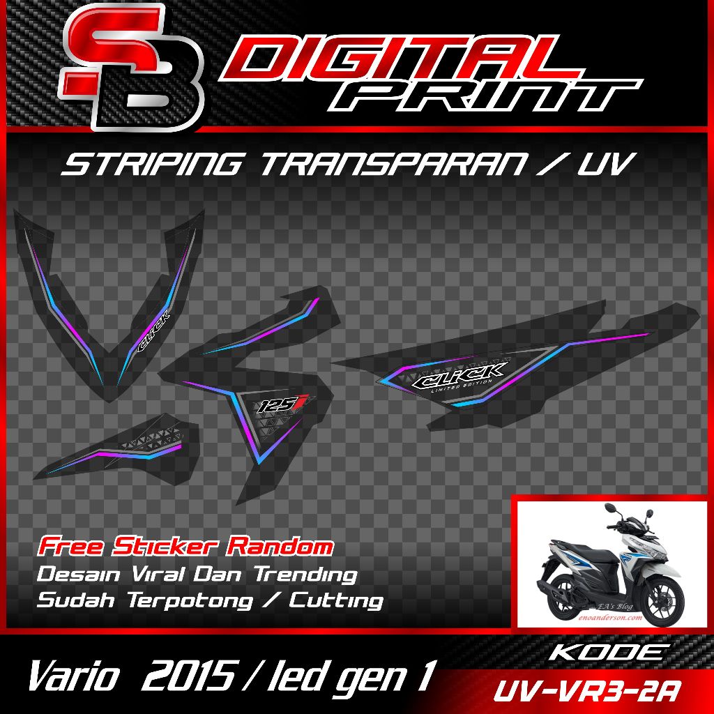 striping transparan vario led 2015 - sticker variasi motor vario 125 150