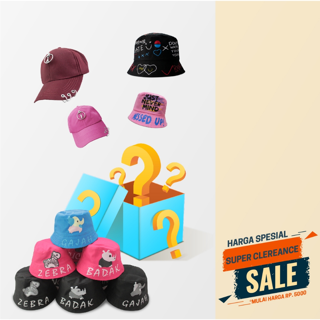PROMO CUCI GUDANG TOPI ANAK TOPI DEWASA TOPI BUCKET ANAK TOPI BUCKET DEWASA MOTIF CEWEK COWOK