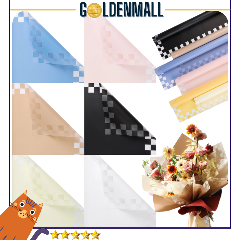 

kertas buket kotak / plaid cellophane flower wrapping 6293