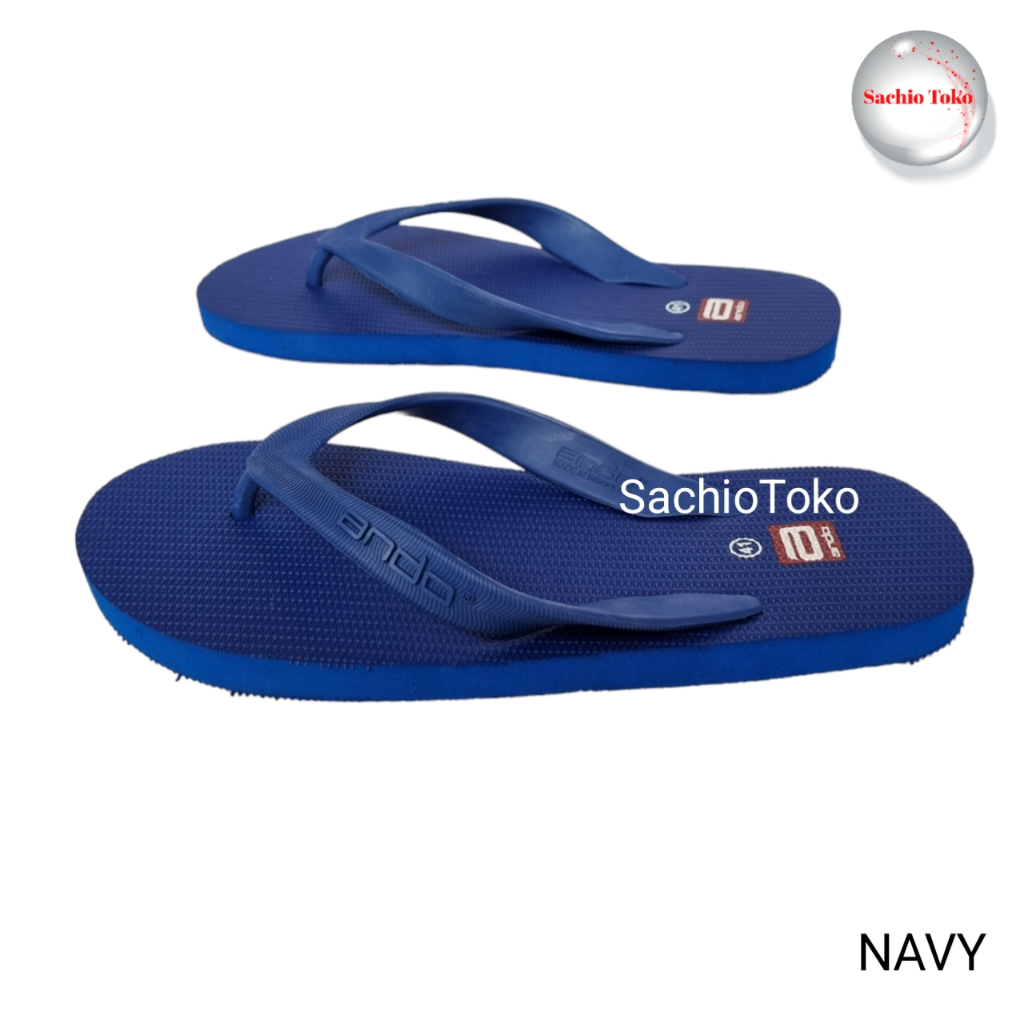 sandal jepit hitam navy ando sachio toko