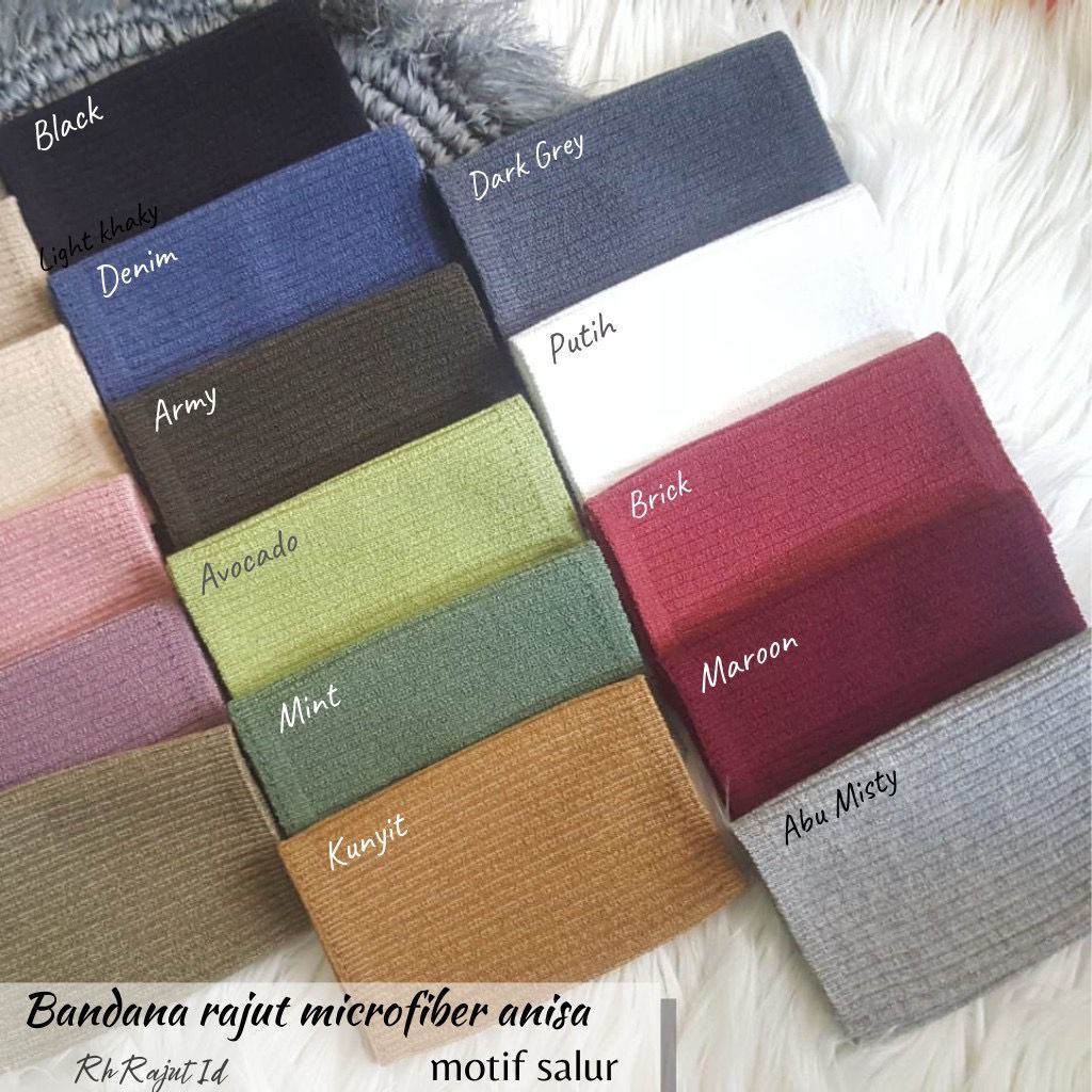 Bandana rajut salur premium polos anisa Ciput Rajut Premium bandana annisa