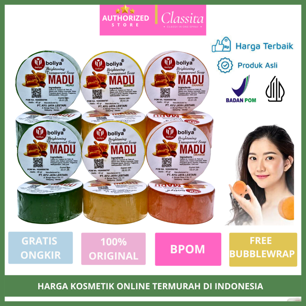 𝐂𝐋𝐀𝐒𝐒𝐈𝐓𝐀.𝐈𝐃 - Sabun Pencerah Badan | Sabun Wajah | Sabun Madu | Sabun Madu Boliya Brightening ORIGIN