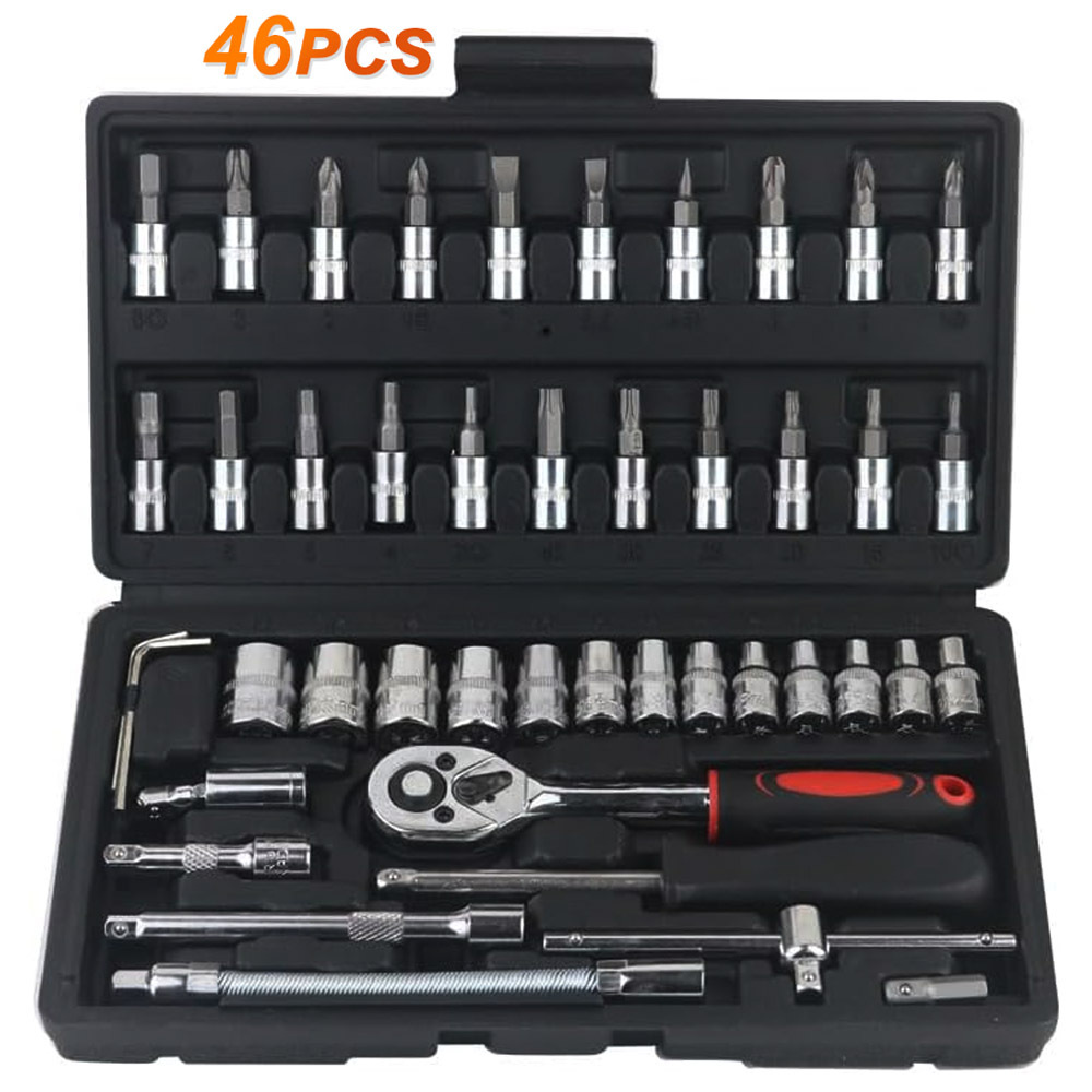 KF Kunci Shock Set Lengkap / Kunci sok Socket Wrench Tool Mobil Motor Box Penyimpanan / Kunci L Set 