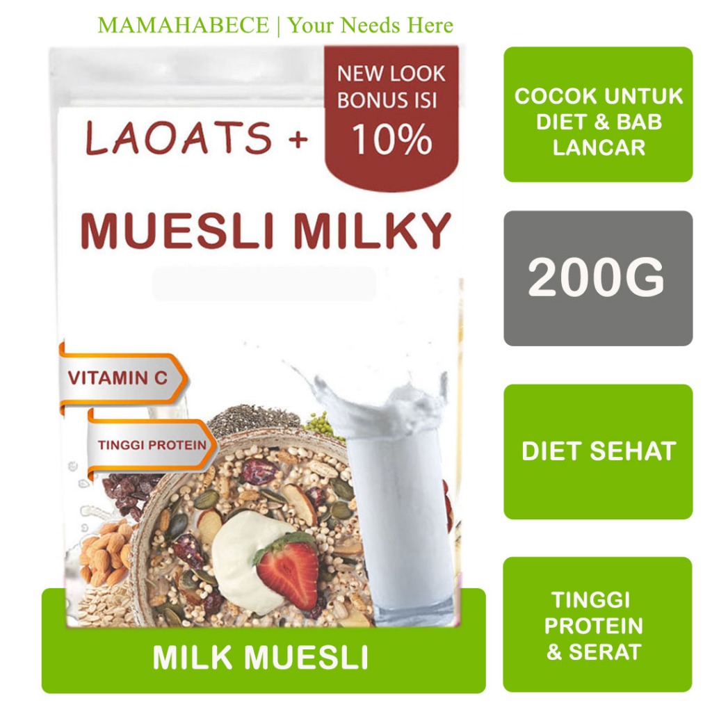 

Muesli Fruit And Seed 1 kg Milk Laoats (200G)