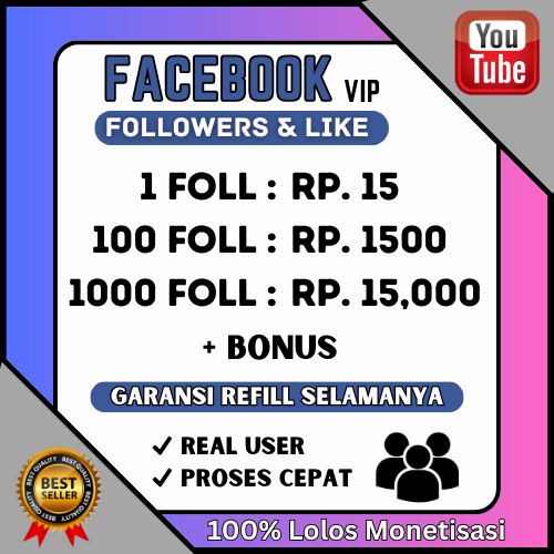 FOLLOWERS FACEBOOK FANSPAGE AKTIF PERMANEN DAN BERGARANSI