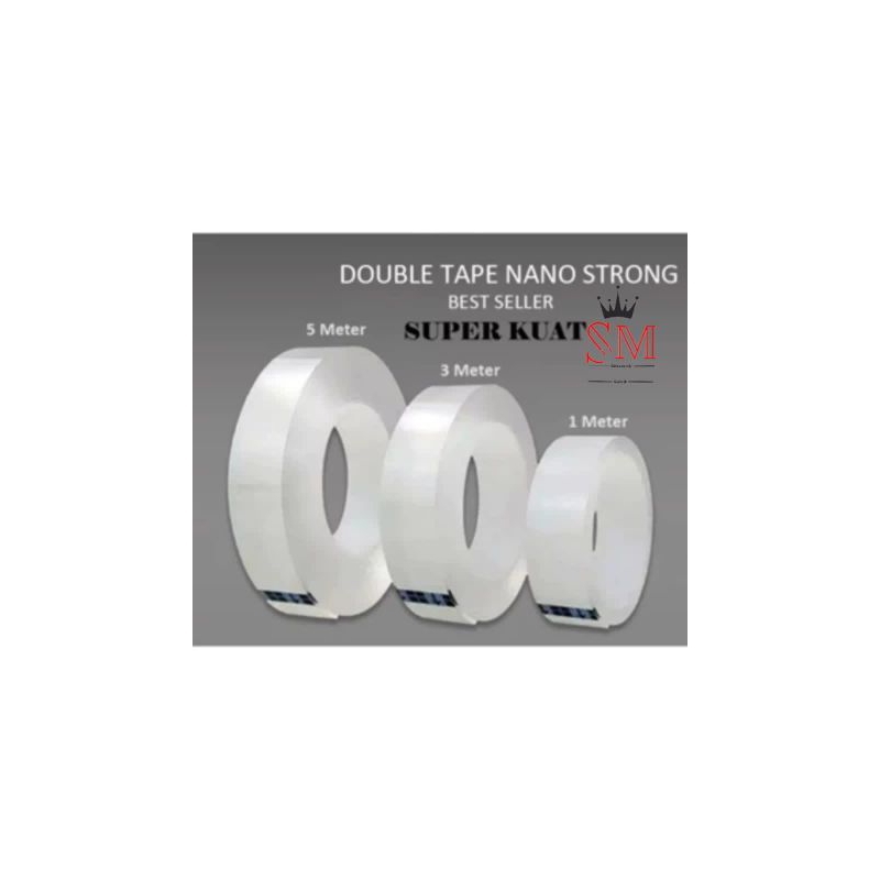 

BAS DOUBLE TAPE NANO BENING TRANPARAN 1M 3M / NANO TAPE 1 METER / DOUBLE TAPE AJAIB ISOLASI BENING