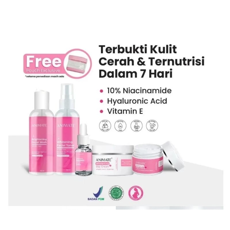 Animate skincare/ paket animate/ animate satu paket/animate skincare pink BPOM