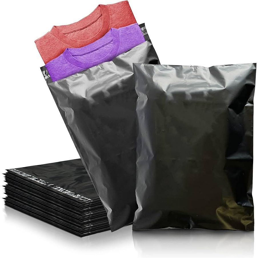 Plastik Packing POLYMAILER | Plastik Online | Polymailer Premium  | Polymailer Lem Permanent | Hitam Glossy Ukuran Besar