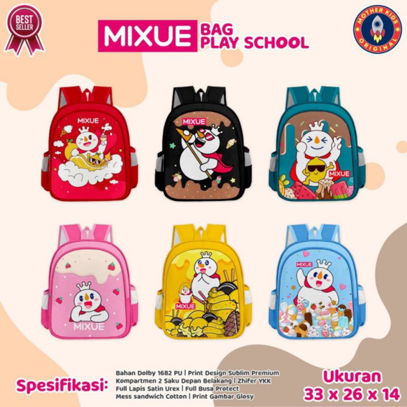[ BACKPACK  MIXUE) By M*therkids tas ransel anak Mixue  untuk cewek cowok tas mixue anak kecil Grosi