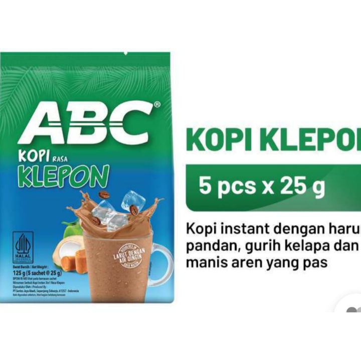 

Sale ABC KOPI KLEPON 5 pcs x 25 Gram