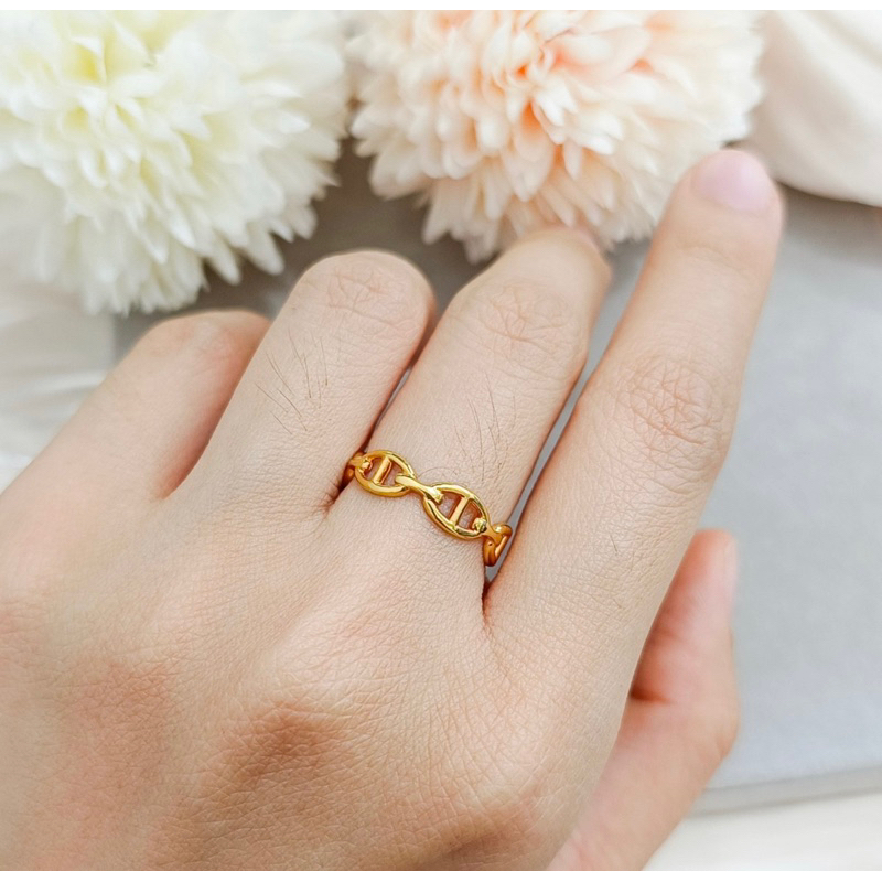 Grosir Cincin Wanita Model Korea Elegant Emas Asli Elegan