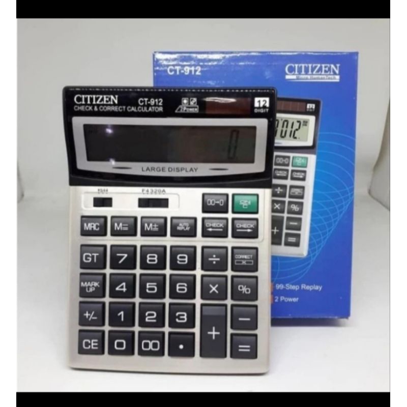

Kalkulator Dagang besar Citizen Ct - 912 12 Digit / Calculator check correct cek ulang