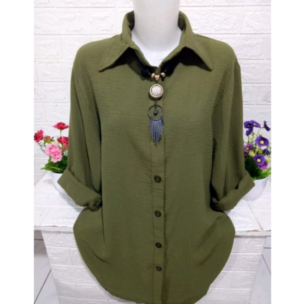 TERBAIK KEMEJA WANITA CRINKLE AIR FLOW PREMIUM TERBARU / ATASAN WANITA KEKINIAN / BAJU WANITA BAHAN 