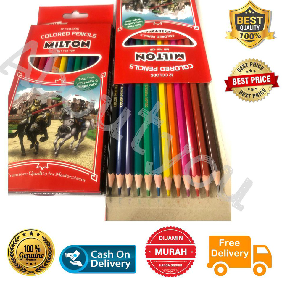 

Terlaku. Pensil /pencil warna colour 1 SET panjang woodless kayu berkualitas