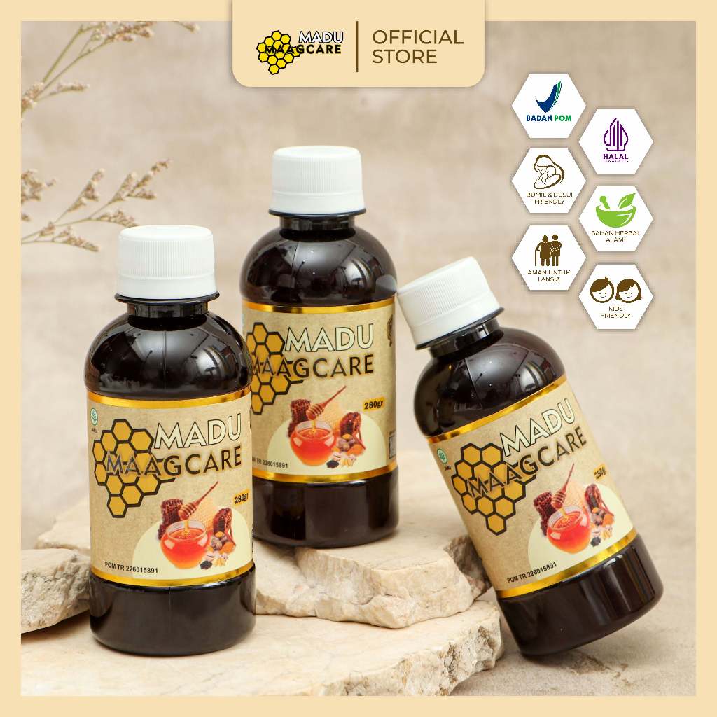 

Maagcare Paket 3 Botol Madu Lambung Obat Maag Kronis Gerd Kronis HALAL BPOM