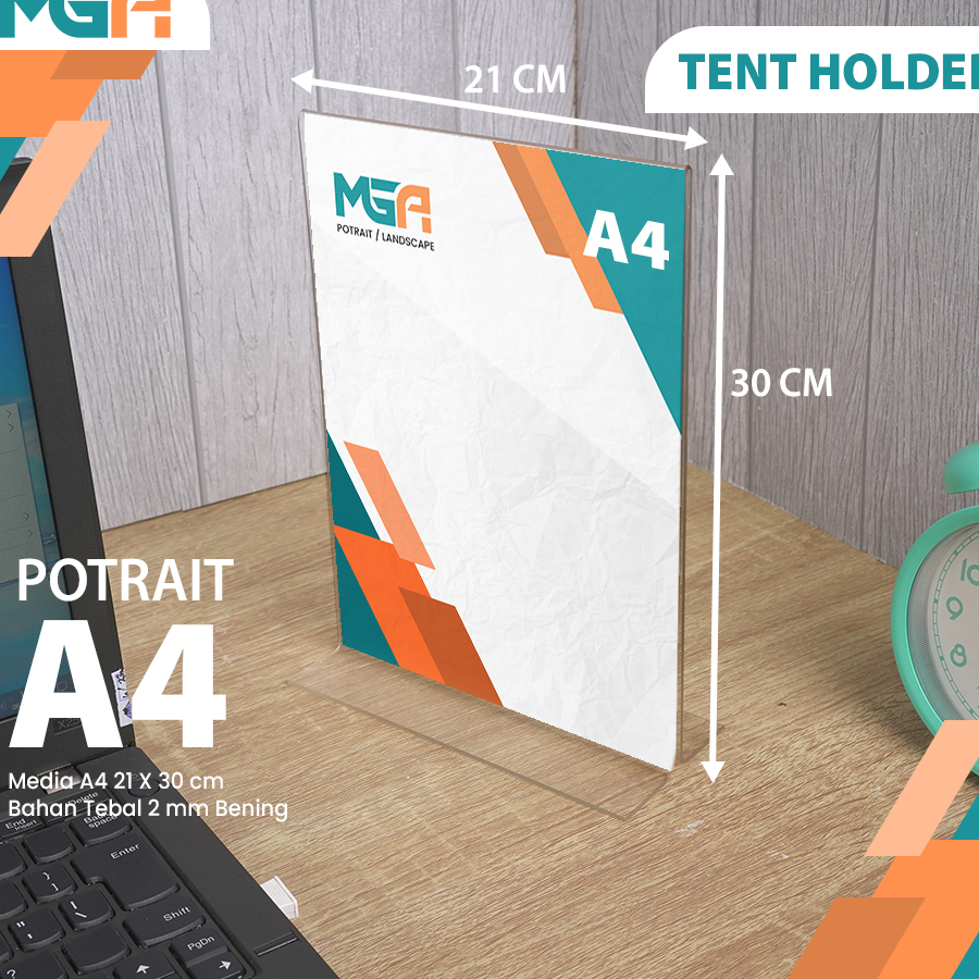 

SVHH9926 Free Ongkir TEMPAT BROSUR STAND 2MM / TENT HOLDER / TENT CARD AKRILIK UKURAN A4 PORTRAIT 2 SISI