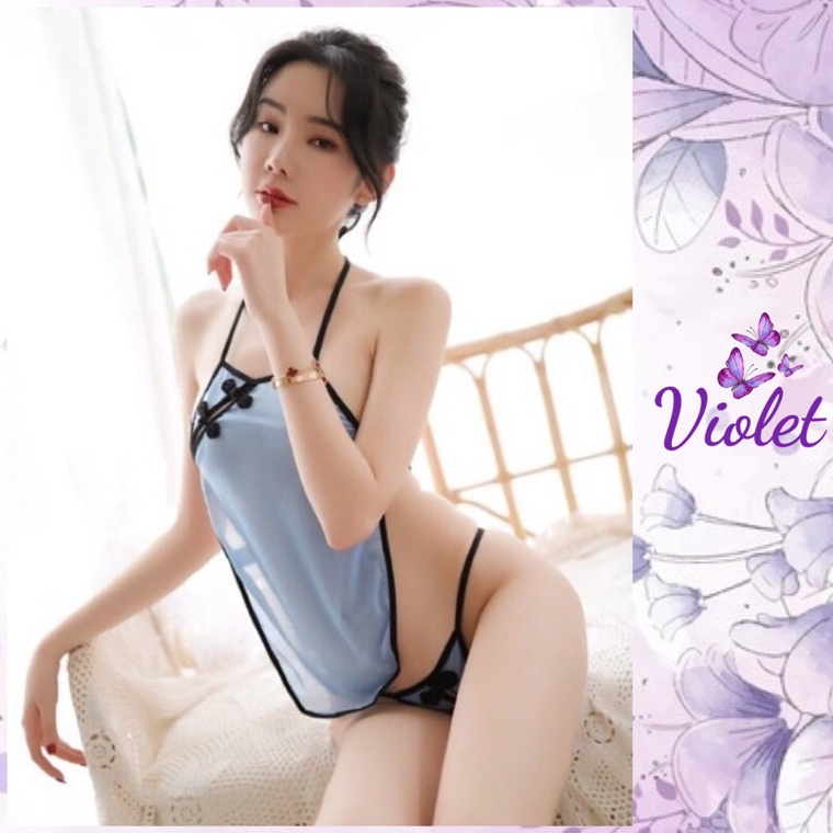 SALE TERBATAS Violet Lingerie Sexy Set Pakain Dalam Baju tidur Wanita Seksi Tradisional Cina Model C