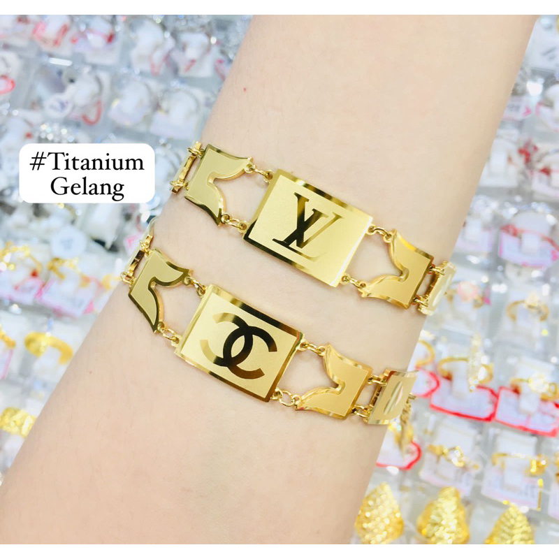 GELANG FLAT CHANEL TERBARU BAHAN TITANIUM ANTI KARAT