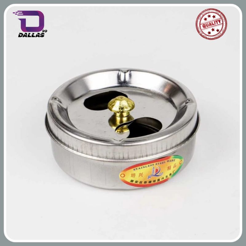 Asbak Buka Putar Tutup Stainless Steel