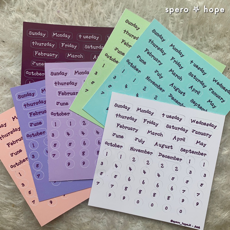 

SPEROHOPE - #A001-A007 Isi 7 Pcs Cute Stiker Day Months Number Stiker Hari Stiker Bulan Stiker Tanggal Sticker Laptop Sticker DIY Diary Sticker Jurnal BUJO Planner Deco Stiker Hias Stiker Laptop Stiker Guru