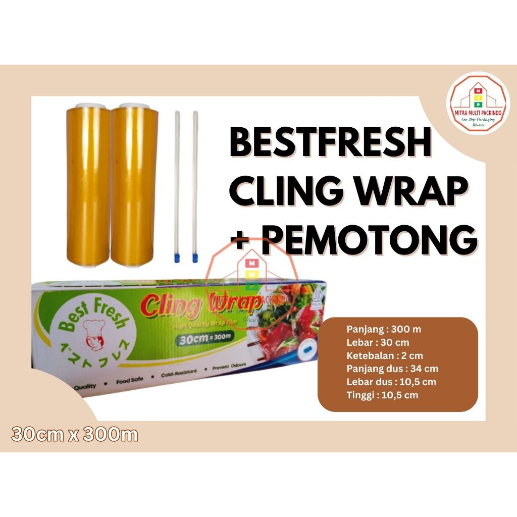 Cling Wrap  BestFresh 30 cm x 300 M dengan Slider Pemotong | Wrap Makanan
