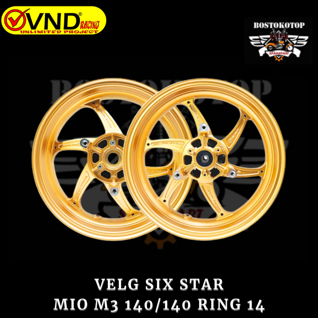 VND Racing Velg Pelg Peleg Drag Tipe Six Star 6 Palang Mio M3 Mio Z Fino 125 Xride 125 Ukuran 140 16