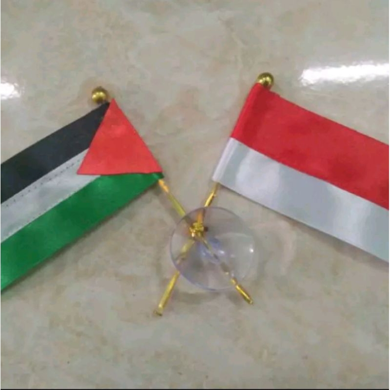 BENDERA PALESTINA INDONESIA | BENDERA SILANG AKSESORIS MOBIL
