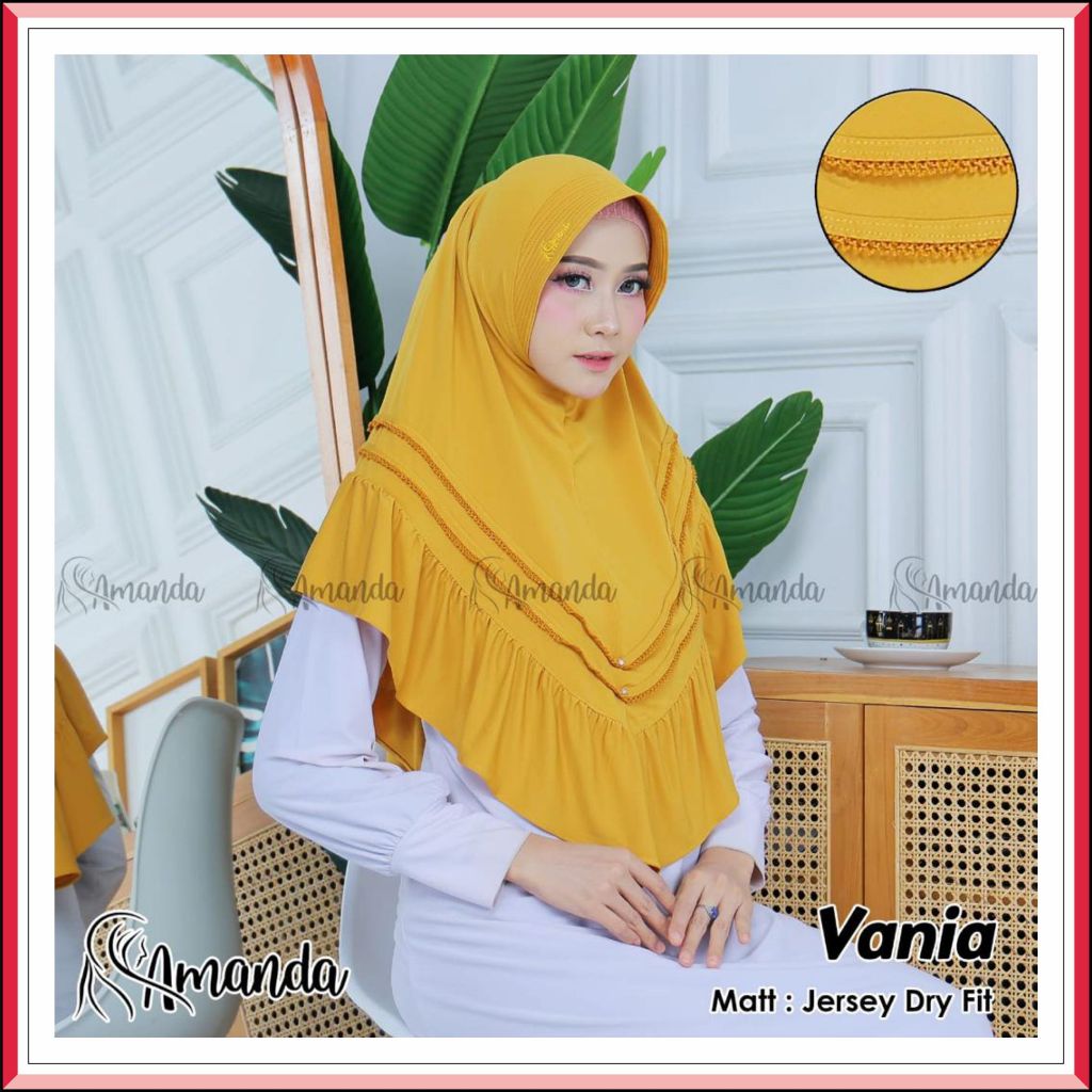 AMANDA - HIJAB INSTAN REMPEL VANIA JERSEY IMPORT | Hijab Sport Nutup Dada Kualitas Premium