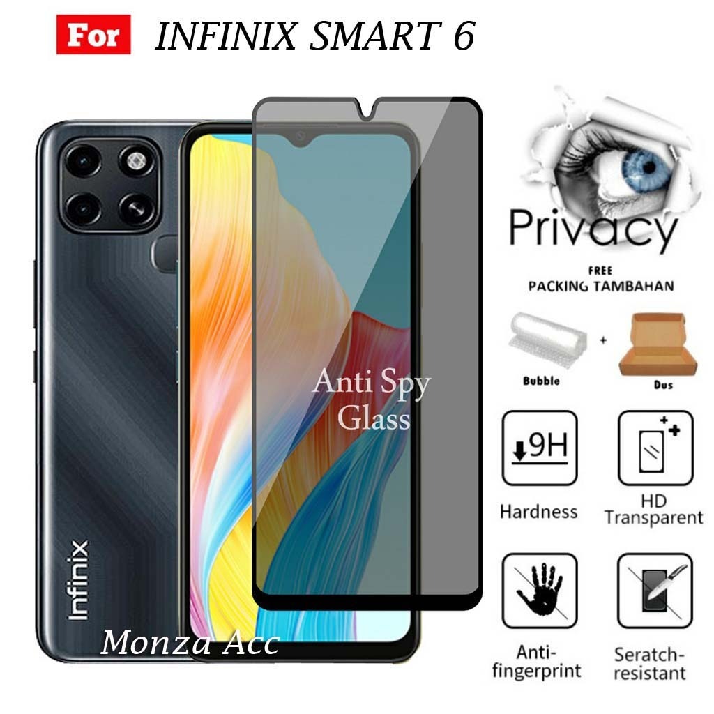 Tempered Glass Spy/Privasi Infinix Smart 6 - Pelindung Layar Handphone Infinix Smart 6