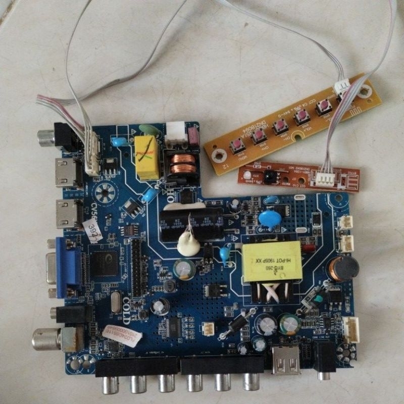Mainboard tv Polytron Pld 24D1852 kondisi mati perawan