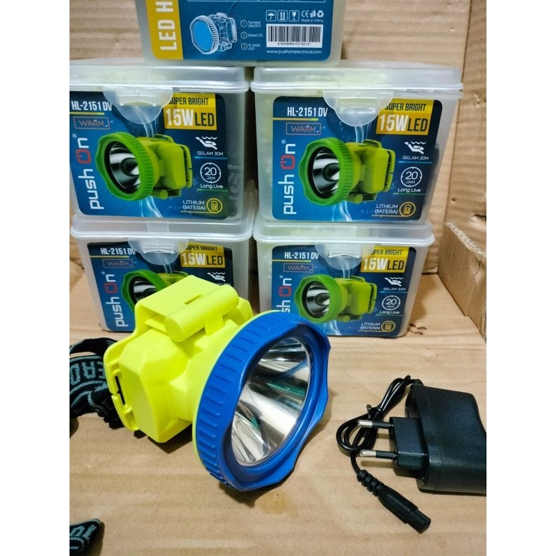 senter kepala selam 15 Watt LED cahaya kuning hl 2151 cahaya kuning