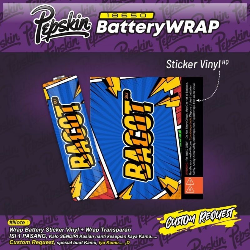

Custom Sticker Warp Pelindung Batrei 18650