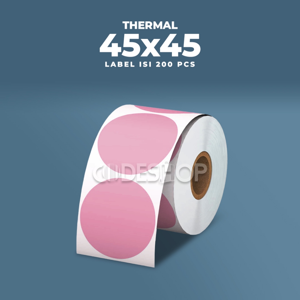 

Label Stiker Bulat 45x45mm 45x45 Sticker Thermal 45 x 45 mm Pink isi 200 Pcs