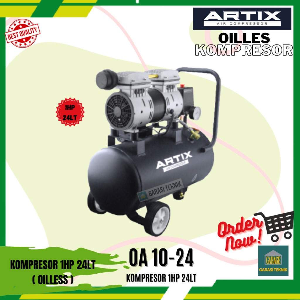 Artix OA 1024 Mesin Kompresor Angin Silent Oiless 1HP 24 Liter OA 1024