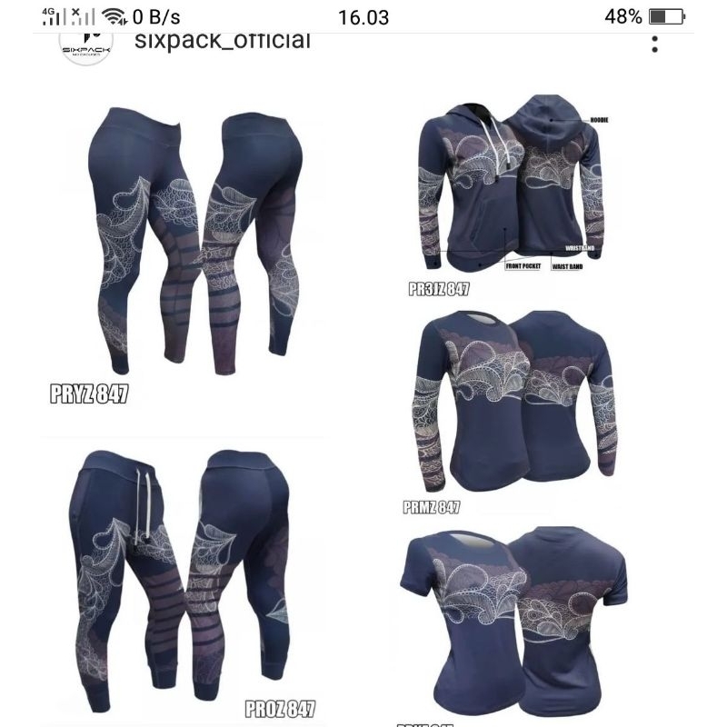 BAJU SENAM SIXPACK ORI/WANITA