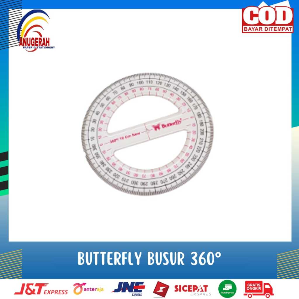 

BUTTERFLY NO.8 360/10CM 2LUBANG PENGGARIS BUSUR (PCS)