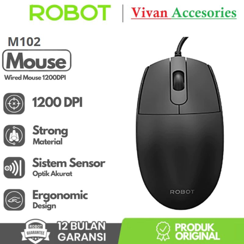 Mouse Robot M102 Mouse USB Kabel 1200 DPI Mouse Kantor Original Robot