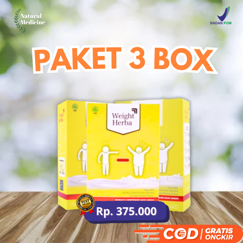 

WEIGHT HERBA 3 BOX - Susu Penambah Berat Badan & Nafsu Makan - Susu Penurun Gula Darah