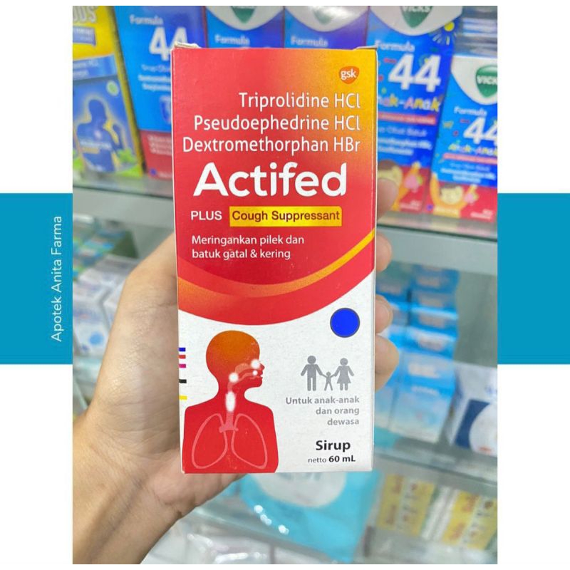 Actifed Plus Cough Supressant Sirup 60 ml (Merah)
